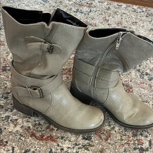 Naturalizer Women's Cream Moto Boots